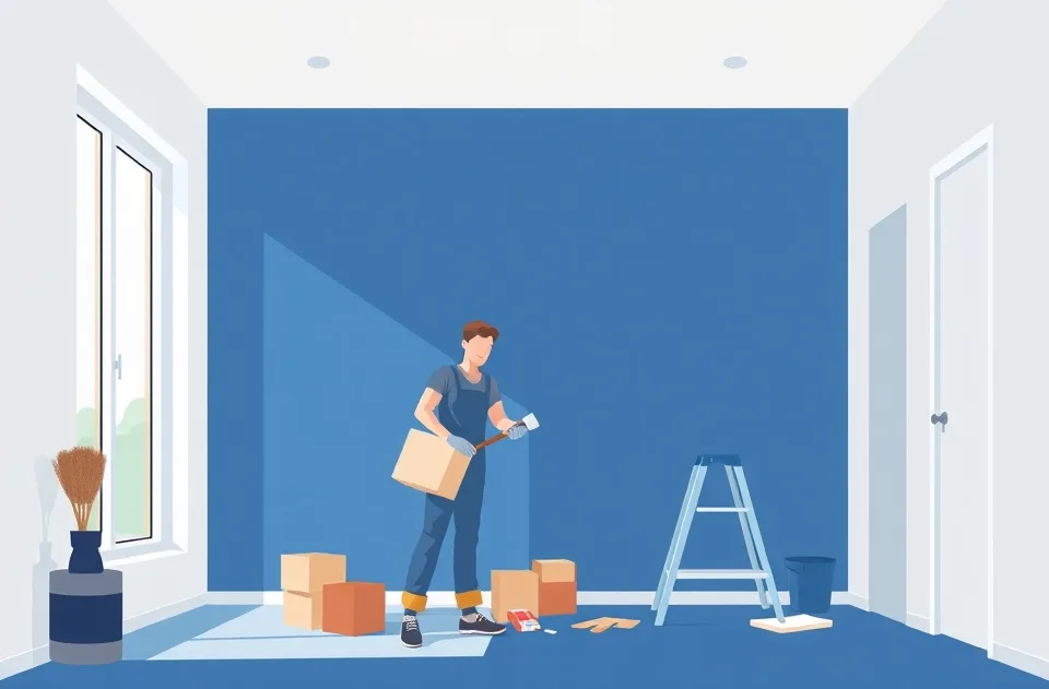 Intérieur rénové après travaux de peinture à Quimperlé