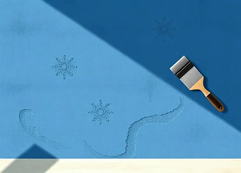 Application d'un enduit décoratif à la lisseuse sur un mur